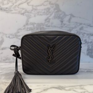 YSL gray shoulder handbag